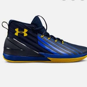 Under Armour Lockdown 3 Sneakers SZ 7 Blue & Gold